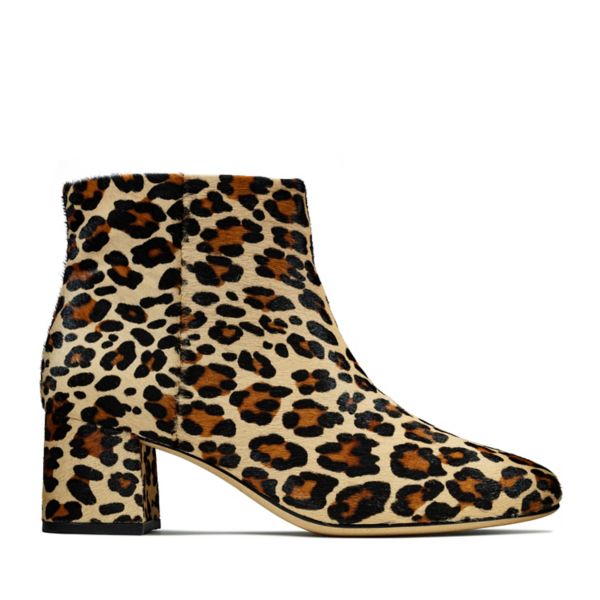 Clarks Womens Sheer Flora Ankle Boots Leopard | USA-3745962